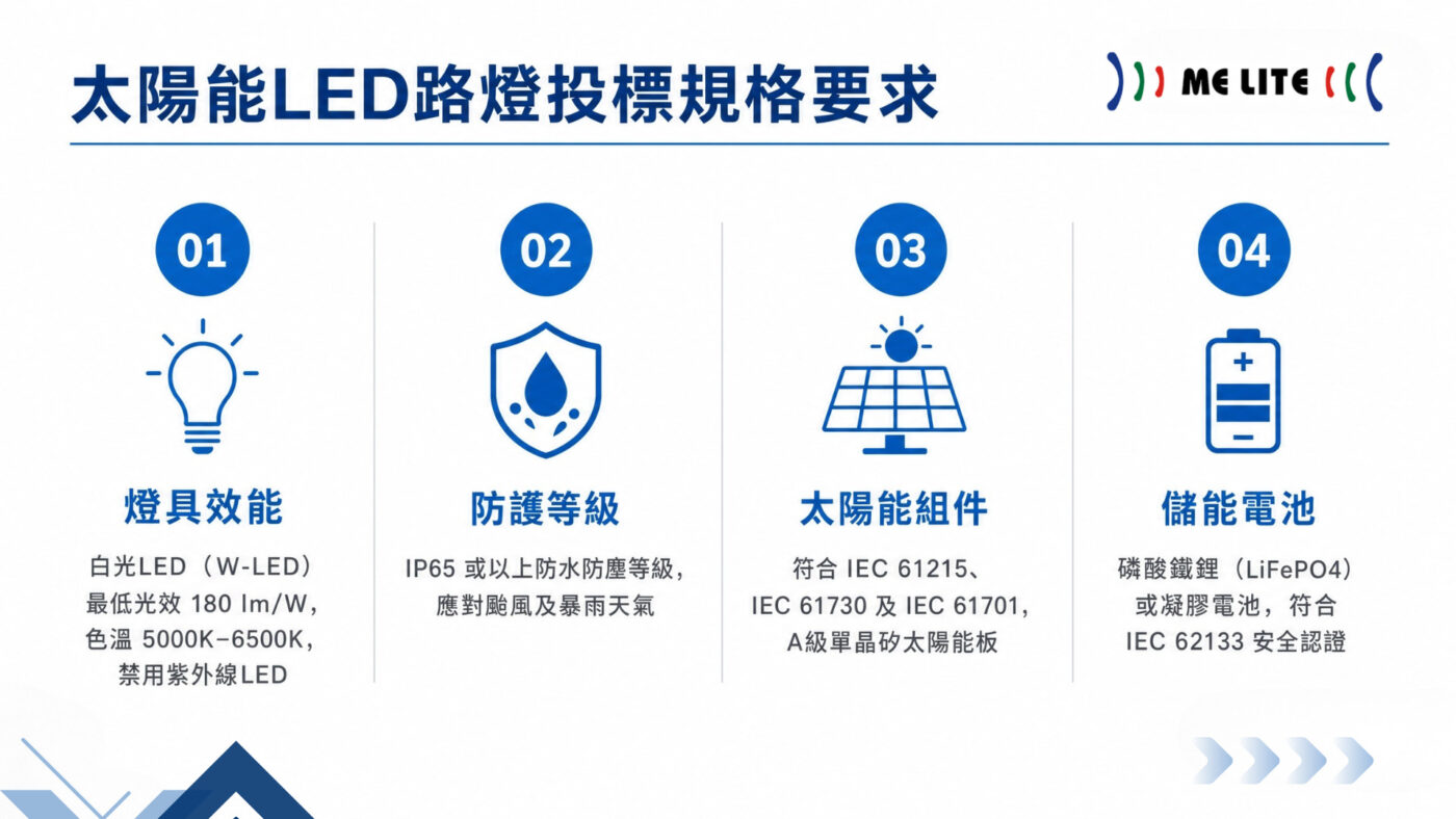 合格的太陽能LED路燈系統必須滿足以下嚴格條件