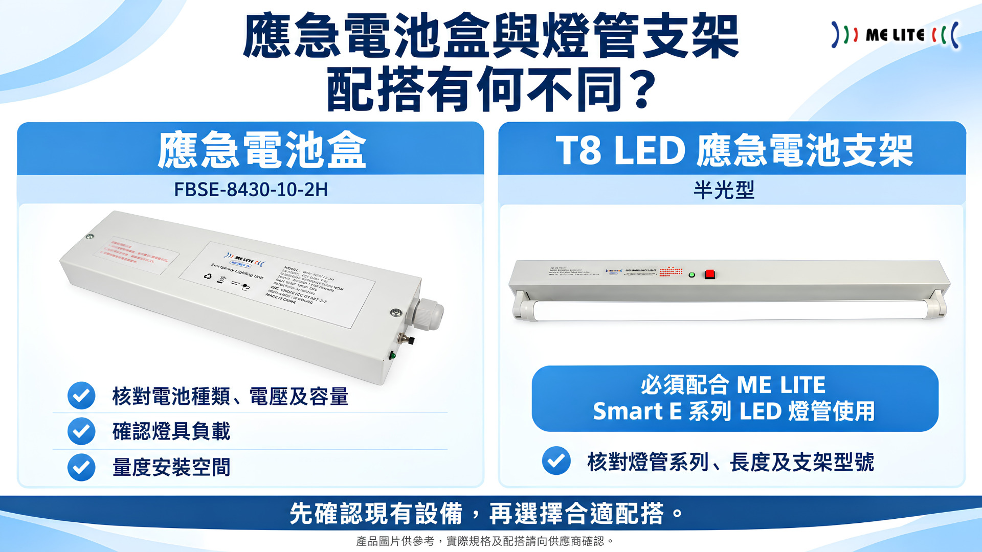ME LITE 應急電池盒與 T8 LED 應急電池支架的配搭重點比較